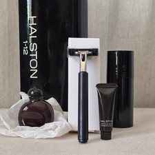 Vintage Halston 1-12 Mens Grooming Gift Set Cologne Talc Gillette Atra Razor NOS picture