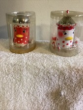 PAIR PYLONES OF PARIS CLOCKWORK WIND UP CANARY BIRD MOBILE SALT & PEPPER SHAKERS picture