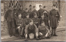 1910s WWI Europe Military Real Photo RPPC Postcard / Group of Soldiers in Street picture