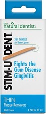 The Natural Dentist Stim-U-Dent Plaque Removers, Thin, Mint Flavor -160 ct. picture