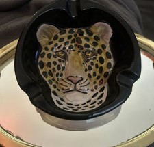 Stunning Italian Mid-Century Leopard Ashtray /trinket signed. picture