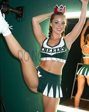 Gorgeous Cute Sexy Blonde Hair Woman Cheerleader Uniform 8X10 Fantasy Print picture