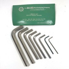 8 Vintage Allen Manufacturing Co Wrenches Hex Keys Small Holder 3/8