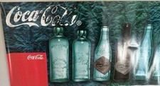 Vintage 1990s Coca-Cola Huge 1.5m Pennant Poster Classic Bottles Advertising picture