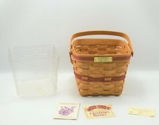 Vintage 1995 Longaberger Cranberry Basket Swivel Handles 8.5