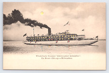 c1905 Hold to Light HTL SS Christopher Columbus Whaleback Steamer Postcard CRISP picture