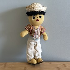 Vintage Guatemala Ethnic Cloth Doll Folk Art Handmade Woven Fabric 11” picture