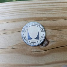 Authentic Vintage Herman Miller Medallion Metal Label Tag Logo MCM 1960s - 1.25
