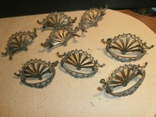 8 Vintage Brass Ornate  Furniture Drawer Pull Hardware Salvage  picture