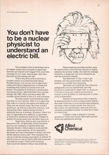 Allied Chemical 1977 Vintage Print Ad Nuclear Power Electricity Bill picture