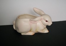 Lefton Ceramic White Rabbit Bunny Planter picture