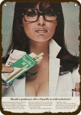 1967 Sexy Busty Woman & TIPARILLO CIGARS Vntg-Look DECORATIVE REPLICA METAL SIGN picture