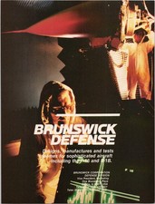 Brunswick Defense F-16 B-1B Radomes Vintage 1980s Print Ad Aerospace picture
