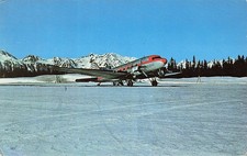 Chitina Alaska Cordova Airlines Airport Aviation Douglas DC-3 Vtg Postcard 5A picture