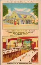 1934 Shartlesville, Pennsylvania Postcard HAAG'S HOTEL Route 22 Roadside Linen picture