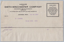 1909 Smith Winchester Co Billhead Jackson Michigan Machinist Blacksmith Hardware picture