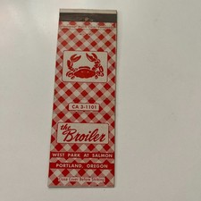 The Broiler West Park At Salmon Portland OR Vintage Matchbook Cover TMB45-3 picture