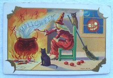 Antique 1909 M.W. Taggart Halloween Postcard Series 804 picture