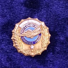 WWll 10K GOLD PRATT & WHITNEY Aircraft 5 Year Service Pin Vintage 3.6 G picture