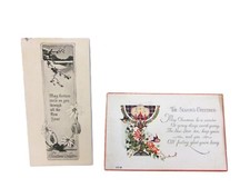 Lot/2 - Nice 1915 & 1925 Vintage Christmas Greeting Postcards, USA w Stamps picture