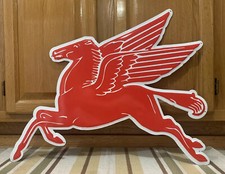Mobil Pegasus Gasoline Metal Sign Garage Vintage Style Wall Decor Oil Horse Pub picture