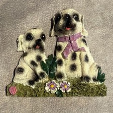 ADORABLE Magnetic PAIR OF RESIN DALMATION PUPPY picture