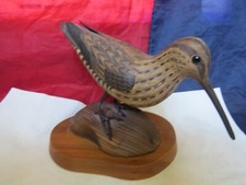 Very Fine Vintage 1976 Carved And Hand Painted Wood Shorebird By Tom Ahern picture