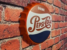 Pepsi Cola Vintage Style Metal Bottle Cap Wall Sign (14