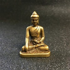 Retro Brass Sakyamuni Buddha Miniature Figurine Desk Decoration Crafts picture