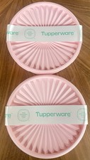 2 Tupperware Stacking Canister NEW Pink 7 1/2 Cup/1.8 L picture