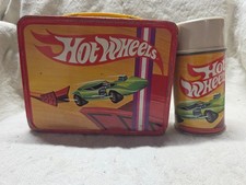 Vintage 1969 Metal Hot Wheels Metal Lunch Box with Thermos EXCELLENT CON picture