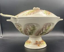 Vintage 1959 Sunkist Van Nuys CA Soup Tureen Leaf Design W/Lid & Ladle picture