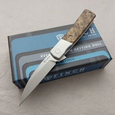 Finch Widowmaker Bolster Lock Burlwood Folding 154CM Pocket Knife WM204 picture
