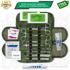 20 Pcs Green US Military Style Surplus Emergency Survival Kit with MOLLE Pouch picture