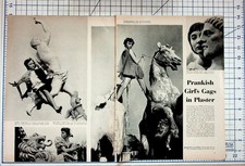 Carolyn Jones Prankish Girl Gags in Plaster Vintage Magazine Page picture