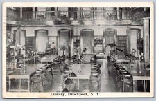 K32/ Brockport New York Postcard c1910 Monroe Co Interior Library 12 picture