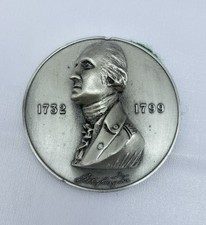 Bates and Klinke Pewter George Washington Medallion / Paperweight Made in USA picture