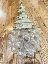 Vintage Helena Tynell Style Glass 1960’s Rare MCM Bubble Clear Globe Light picture