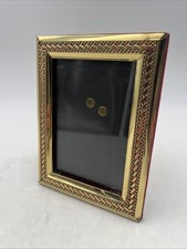 Vintage Rose Gold & Gold Toned Herringbone Picture Frame Velvet Back 4.5