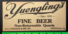 Vintage Yuengling's Beer Paper Advertisement Flyer picture