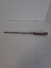 Antique Stag Horn Carving Sharpener Steel Honing Rod Sterling Silver Collar picture