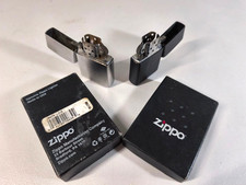 Lot of 2 Genuine Zippy Lighters w/ Boxes - Brushed Chrome & 20839