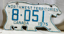 SINGLE NORTHWEST TERRITORIES, CANADA LICENSE PLATE -1975- 8-051 - POLAR BEAR picture