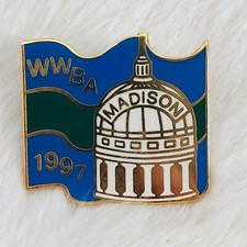 Vtg 1997 Madison Wisconsin Womens Bowling WWBA Enamel Lapel Pin picture