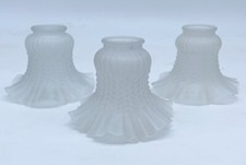 Vintage Art Deco STYLE Frosted & Textured Glass Globes Replacements (Set of 3) picture