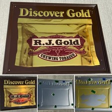(2) Vintage RJ Gold Tobacco Chew Advertising Metal Signs App 21”wx17” picture