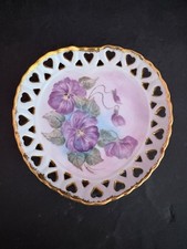 Porcelain Reticulated Heart Tray Trinket Dish Plate 6