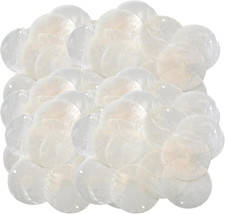 120 Pcs 2-Inch round Natural Capiz Shells with 2 Holes for Crafts & Decor picture