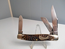 VINTAGE FRONTIER 4431 IMPERIAL USA 3 BLADE LARGE STOCKMAN POCKET KNIFE picture