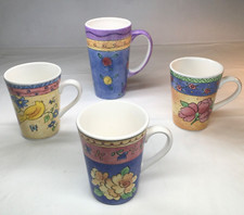 Sango Mismatched Lot Of 4 Mugs: Birds & Bees, Watercolors, & The Sweet Shoppe. picture